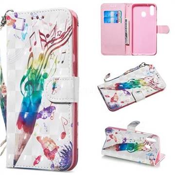 Music Pen 3D Painted Leather Wallet Phone Case for Samsung Galaxy M20