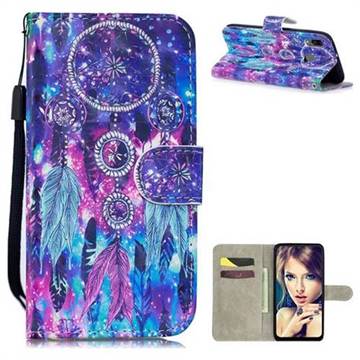 Star Wind Chimes 3D Painted Leather Wallet Phone Case for Samsung Galaxy M20
