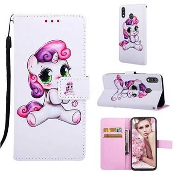 Playful Pony Matte Leather Wallet Phone Case for Samsung Galaxy M20