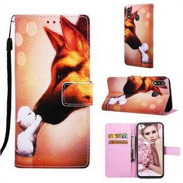 Hound Kiss Matte Leather Wallet Phone Case for Samsung Galaxy M20