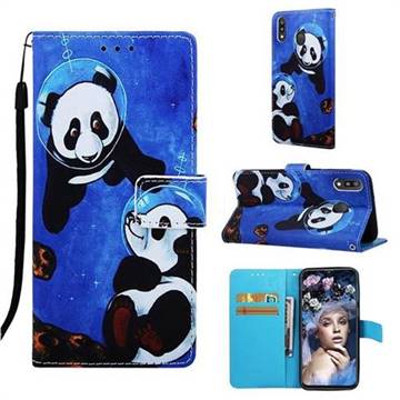 Undersea Panda Matte Leather Wallet Phone Case for Samsung Galaxy M20