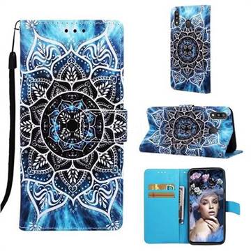 Underwater Mandala Matte Leather Wallet Phone Case for Samsung Galaxy M20