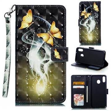 Dream Butterfly 3D Painted Leather Phone Wallet Case for Samsung Galaxy M20
