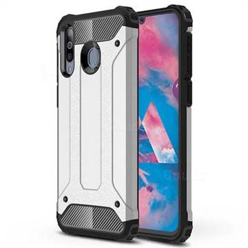 King Kong Armor Premium Shockproof Dual Layer Rugged Hard Cover for Samsung Galaxy M30 - White