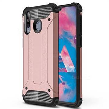 King Kong Armor Premium Shockproof Dual Layer Rugged Hard Cover for Samsung Galaxy M30 - Rose Gold