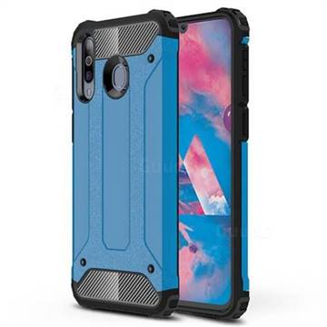 King Kong Armor Premium Shockproof Dual Layer Rugged Hard Cover for Samsung Galaxy M30 - Sky Blue