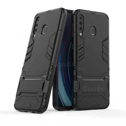 Armor Premium Tactical Grip Kickstand Shockproof Dual Layer Rugged Hard Cover for Samsung Galaxy M30 - Black