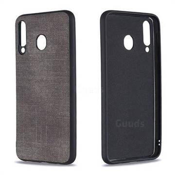 Canvas Cloth Coated Soft Phone Cover for Samsung Galaxy M30 - Dark Gray