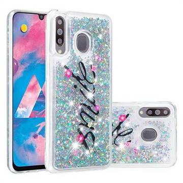 Smile Flower Dynamic Liquid Glitter Quicksand Soft TPU Case for Samsung Galaxy M30