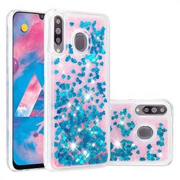 Dynamic Liquid Glitter Quicksand Sequins TPU Phone Case for Samsung Galaxy M30 - Blue