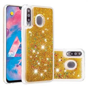 Dynamic Liquid Glitter Quicksand Sequins TPU Phone Case for Samsung Galaxy M30 - Golden