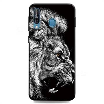 Lion 3D Embossed Relief Black TPU Cell Phone Back Cover for Samsung Galaxy M30