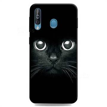 Bearded Feline 3D Embossed Relief Black TPU Cell Phone Back Cover for Samsung Galaxy M30