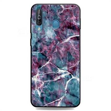 Marble 3D Embossed Relief Black TPU Cell Phone Back Cover for Samsung Galaxy M30