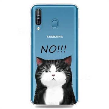 Cat Say No Clear Varnish Soft Phone Back Cover for Samsung Galaxy M30
