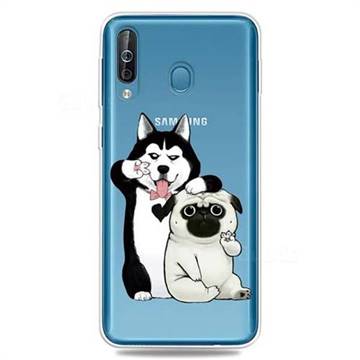 Selfie Dog Clear Varnish Soft Phone Back Cover for Samsung Galaxy M30