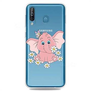 Tiny Pink Elephant Clear Varnish Soft Phone Back Cover for Samsung Galaxy M30