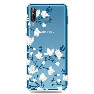 Magnolia Flower Clear Varnish Soft Phone Back Cover for Samsung Galaxy M30