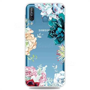 Gem Flower Clear Varnish Soft Phone Back Cover for Samsung Galaxy M30