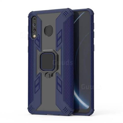 Predator Armor Metal Ring Grip Shockproof Dual Layer Rugged Hard Cover for Samsung Galaxy M30 - Blue