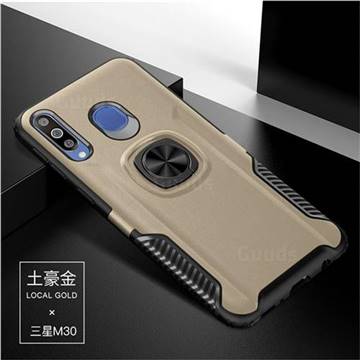Knight Armor Anti Drop PC + Silicone Invisible Ring Holder Phone Cover for Samsung Galaxy M30 - Champagne