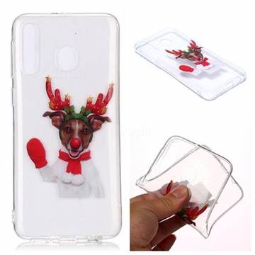 Red Gloves Elk Super Clear Soft TPU Back Cover for Samsung Galaxy M30