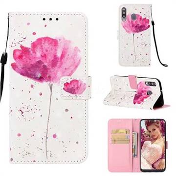 Watercolor 3D Painted Leather Wallet Case for Samsung Galaxy M30