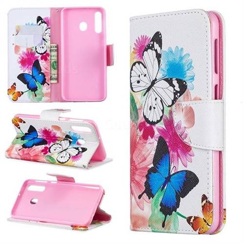 Vivid Flying Butterflies Leather Wallet Case for Samsung Galaxy M30