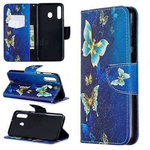 Golden Butterflies Leather Wallet Case for Samsung Galaxy M30