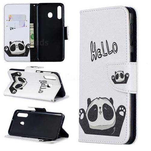 Hello Panda Leather Wallet Case for Samsung Galaxy M30