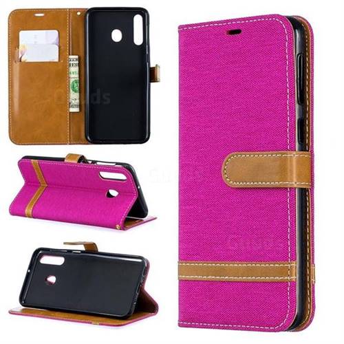 Jeans Cowboy Denim Leather Wallet Case for Samsung Galaxy M30 - Rose