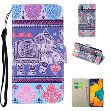 Totem Elephant PU Leather Wallet Phone Case Cover for Samsung Galaxy M30