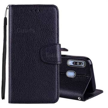 Litchi Pattern PU Leather Wallet Case for Samsung Galaxy M30 - Black