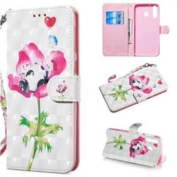 Flower Panda 3D Painted Leather Wallet Phone Case for Samsung Galaxy M30