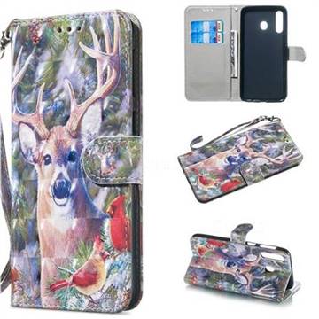 Elk Deer 3D Painted Leather Wallet Phone Case for Samsung Galaxy M30