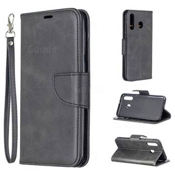 Classic Sheepskin PU Leather Phone Wallet Case for Samsung Galaxy M30 - Black