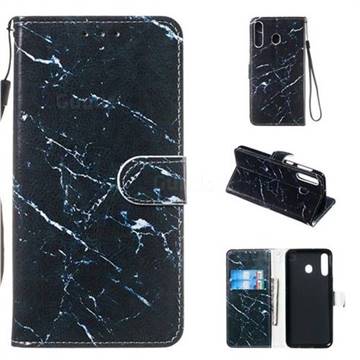 Black Marble Smooth Leather Phone Wallet Case for Samsung Galaxy M30
