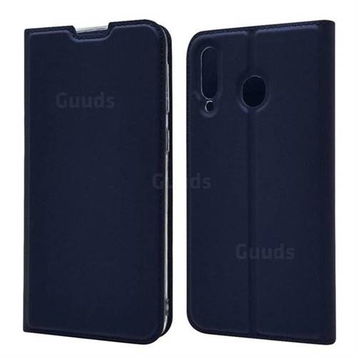 Ultra Slim Card Magnetic Automatic Suction Leather Wallet Case for Samsung Galaxy M30 - Royal Blue