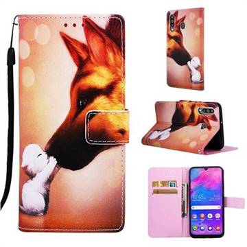 Hound Kiss Matte Leather Wallet Phone Case for Samsung Galaxy M30