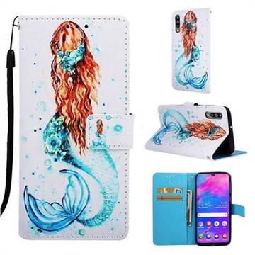 Mermaid Matte Leather Wallet Phone Case for Samsung Galaxy M30