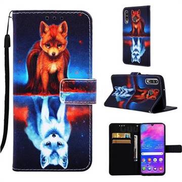 Water Fox Matte Leather Wallet Phone Case for Samsung Galaxy M30