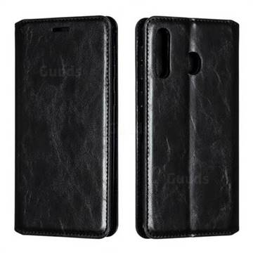 Retro Slim Magnetic Crazy Horse PU Leather Wallet Case for Samsung Galaxy M30 - Black