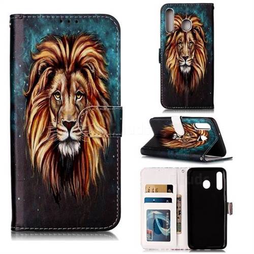 Ice Lion 3D Relief Oil PU Leather Wallet Case for Samsung Galaxy M30
