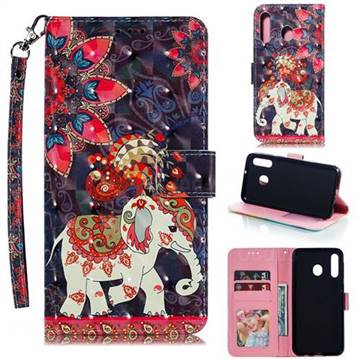 Phoenix Elephant 3D Painted Leather Phone Wallet Case for Samsung Galaxy M30