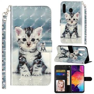 Kitten Cat 3D Leather Phone Holster Wallet Case for Samsung Galaxy M30
