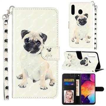 Pug Dog 3D Leather Phone Holster Wallet Case for Samsung Galaxy M30