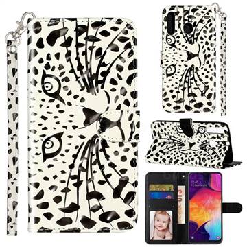 Leopard Panther 3D Leather Phone Holster Wallet Case for Samsung Galaxy M30