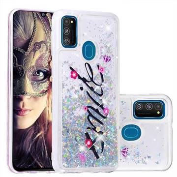 Smile Flower Dynamic Liquid Glitter Quicksand Soft TPU Case for Samsung Galaxy M30s