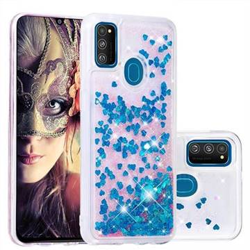 Dynamic Liquid Glitter Quicksand Sequins TPU Phone Case for Samsung Galaxy M30s - Blue