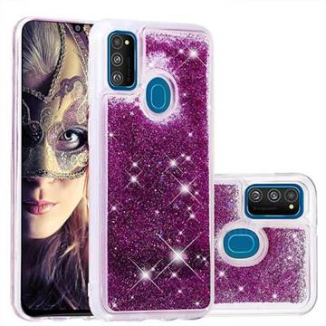 Dynamic Liquid Glitter Quicksand Sequins TPU Phone Case for Samsung Galaxy M30s - Purple